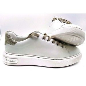 Bally Marlys Lace-Up Sneakers Shoes Calf White/Platino BNWB US 8